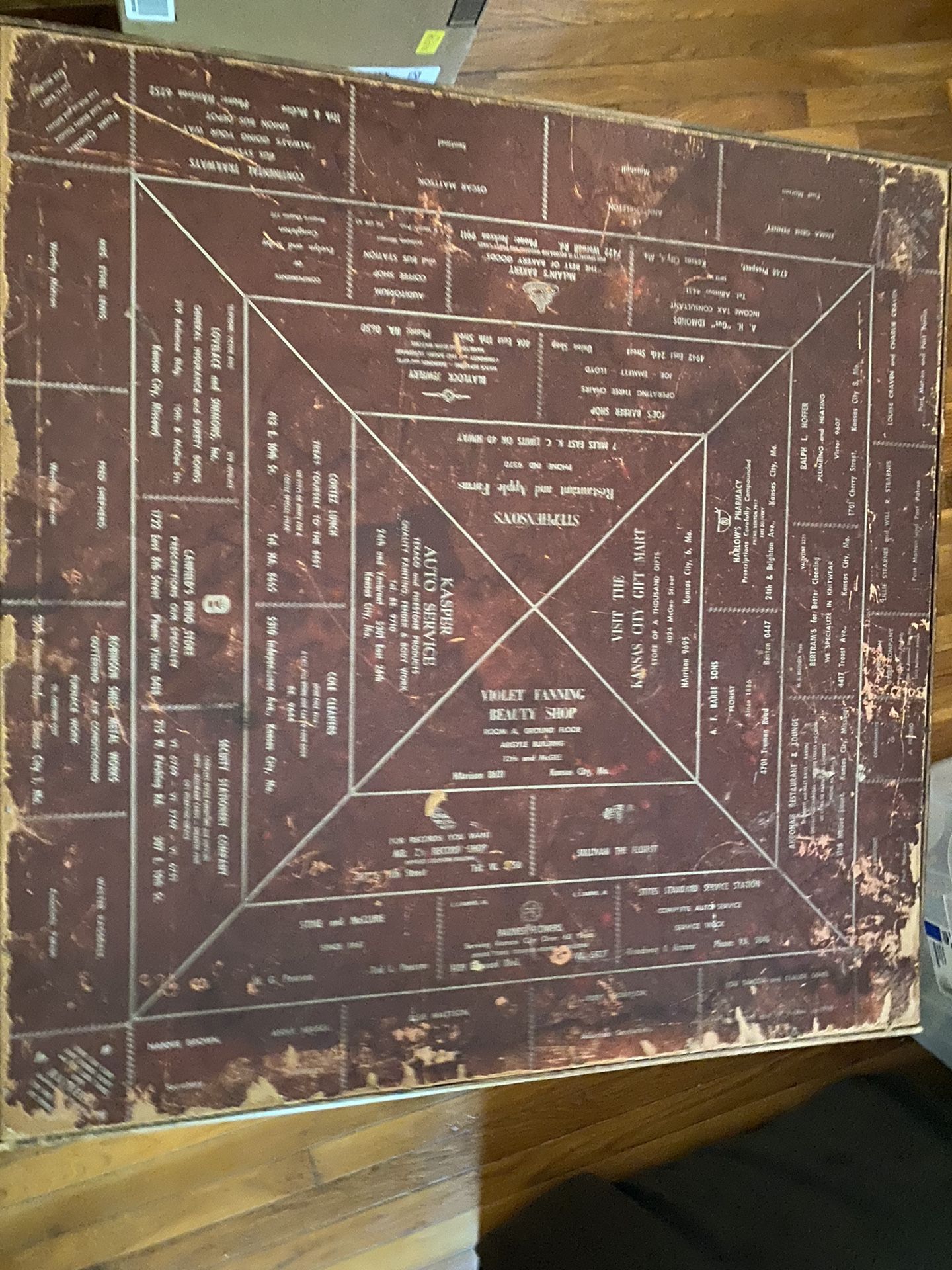 Vintage Card table Local Kansas City Advertising