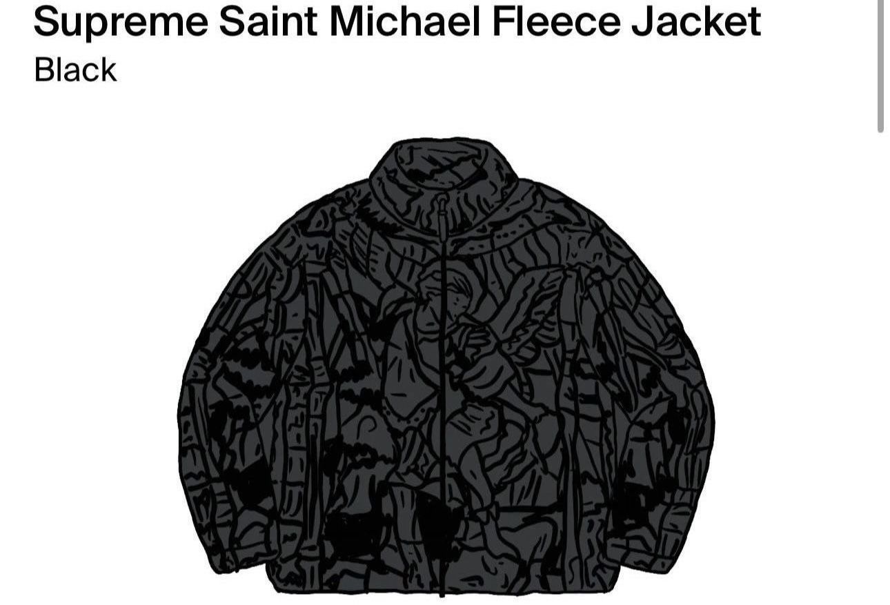 Supreme Saint Michael Fleece Jacket Black Size Medium Brand