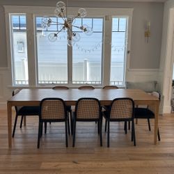 Crate And Barrel Or west Elm Table And 8 CB2 Chairs 