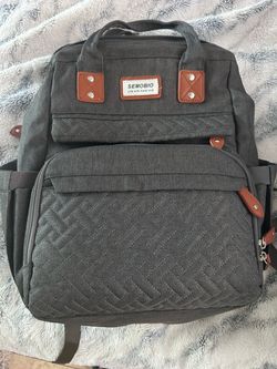Semobio Gray Quilted Diaper Backpack