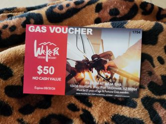 Gas  cards for Baja Chevron across We Ko Pa