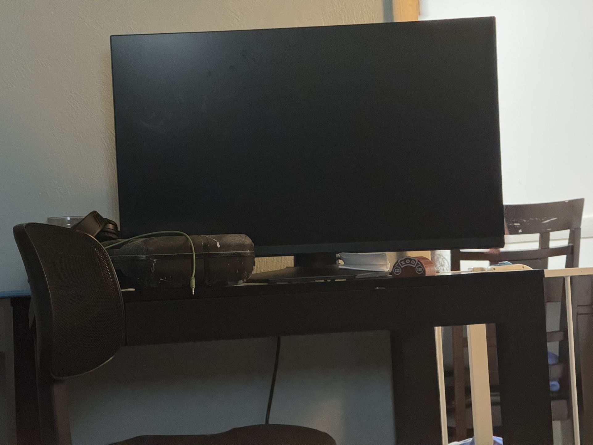 Curved Gaming Monitor, Desk, Chair