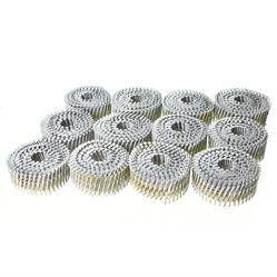 GXYWADY 3600Pcs Wire Coil Siding Nails 0.092 x 2 In Hot-Dip Galvanized Paint-Dipped Ring Shank Inclined 15 Degree Full Round Head Siding Nails of Lath