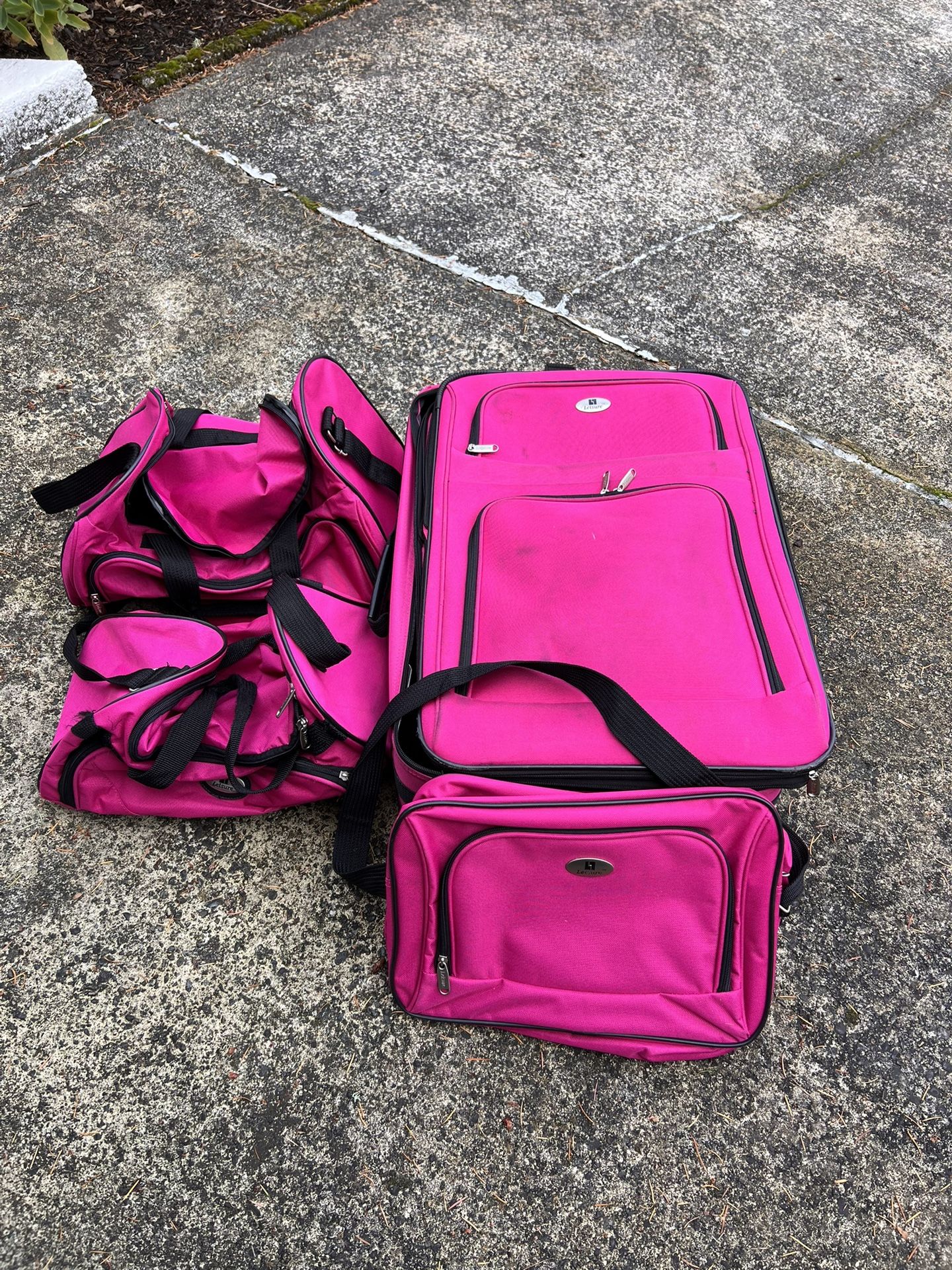 Pink 4 Piece Leisure Luggage Set