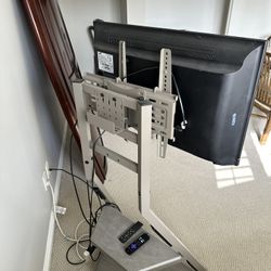 Corner TV Stand (floor) with Shelves (TV Included for Free)