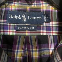 Ralph Lauren Classic Fit Black Purple Button Up  Shirt Men's sizeM