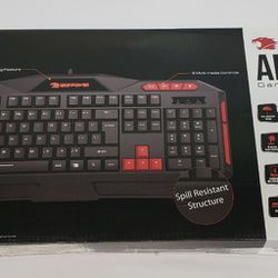 Brand new, iBuyPower Ares E1 Gaming Keyboard Spill Resistant Black Red