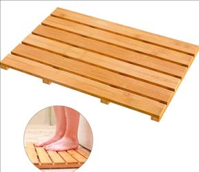 Bath Mat for Luxury Shower - Non-Slip Bamboo Sturdy Water Proof Bathroom Carpet for Indoor or Outdoor Use