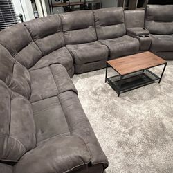 Sectional Reclining Couch - Brown