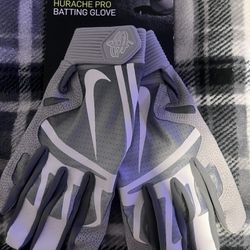Nike Hurache Pro Batting Gloves. Baseball Unisex Small Gray. New NWT