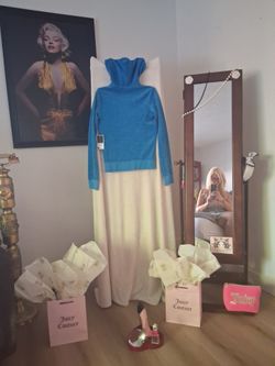 Juicy couture gem blue velour zip up