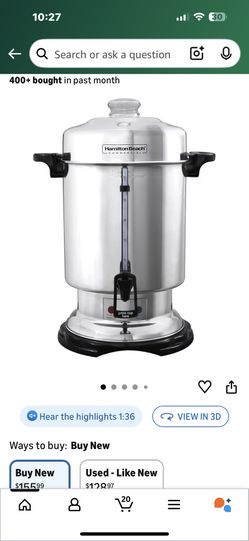 New in the box Hampton Bay 60 cup coffee, dispenser, or tea