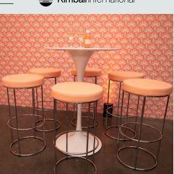 Circ BY KIMBALL Luxury Stools D15”xH29.5 $200 each 5 in stock Decatur & Hacienda Ave 