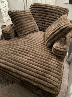 Oversized Plush Corduroy Chaise Lounge