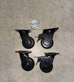 4 WHEELS FOR CART, WHEELS DUTY FREE SCREWS & W RENCHES