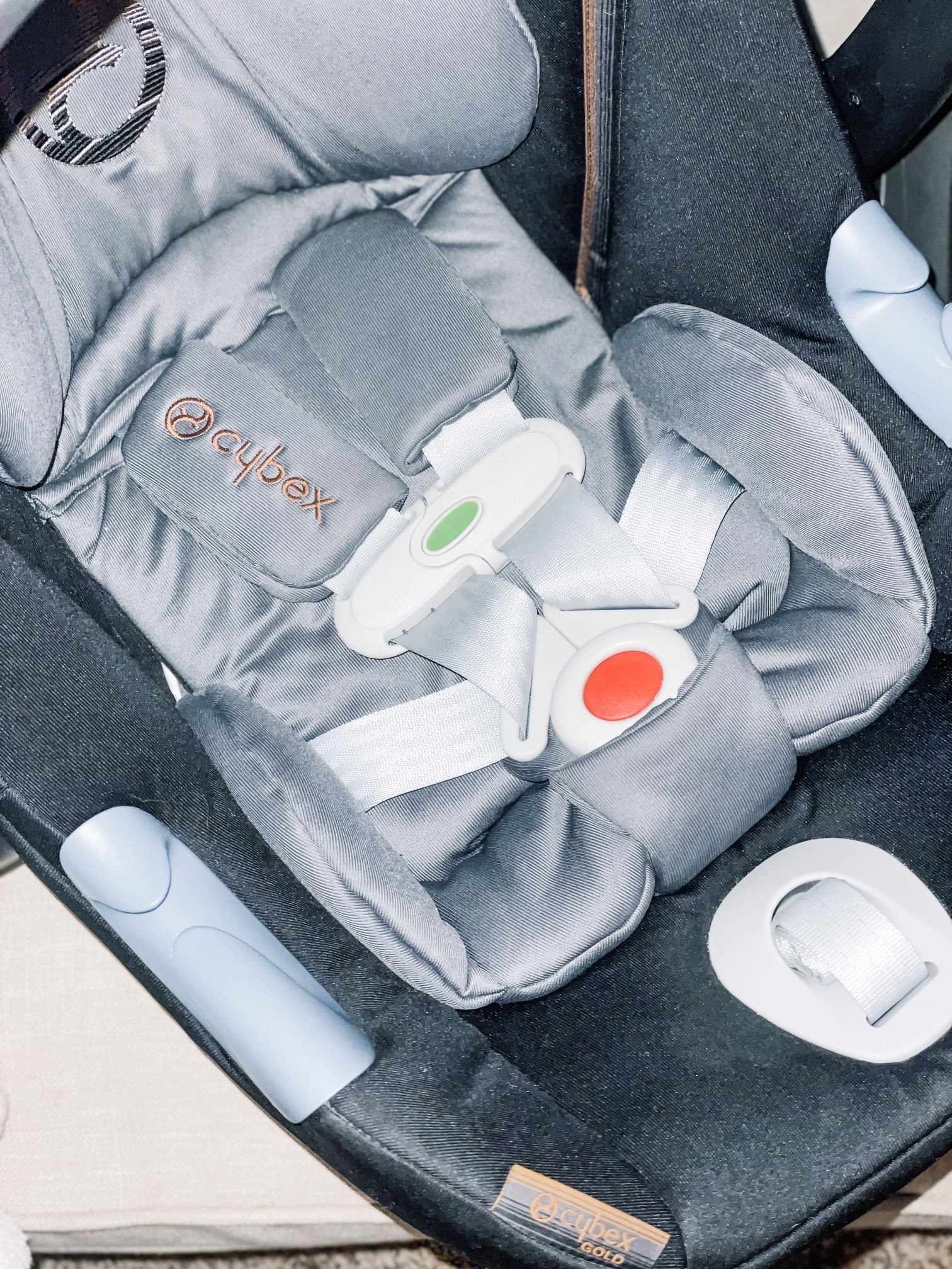 Infant Car Seat With Base, Cybex Aton M With Sensorsafe, Black Pepper