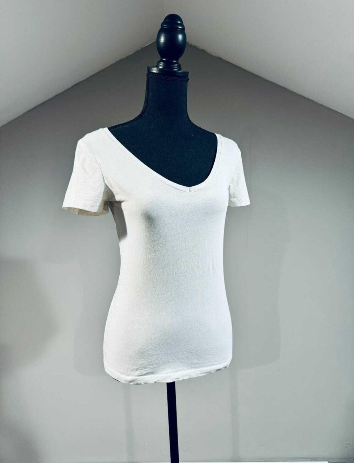 Small White V Neck Shirt