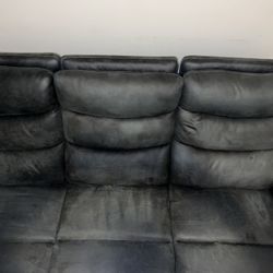 Grey/blue recliner Sofa