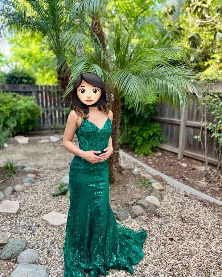 Small Sparkly Green Mermaid Sequins Prom Dress 