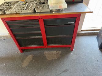 Metal Craftsman Tool Box with tools