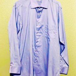 Van Heusen Mens Light Purple/Lavender Dress Shirt Sz L (32/33) 16 1/2