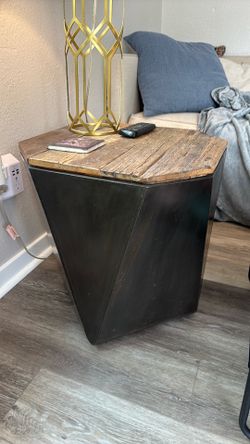 Mercana designer metal & wood side table