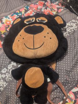 Bear Plush Pillow and Mini Backpack Set