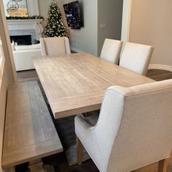 Dining Table with chairs and bench