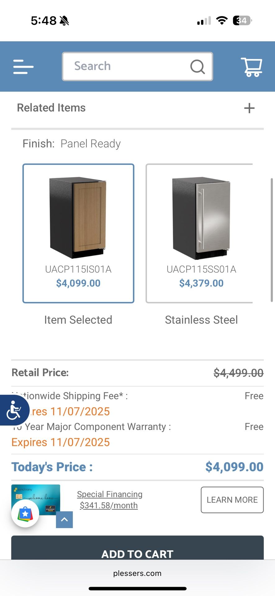 U-Line Panel Ready Ice Maker