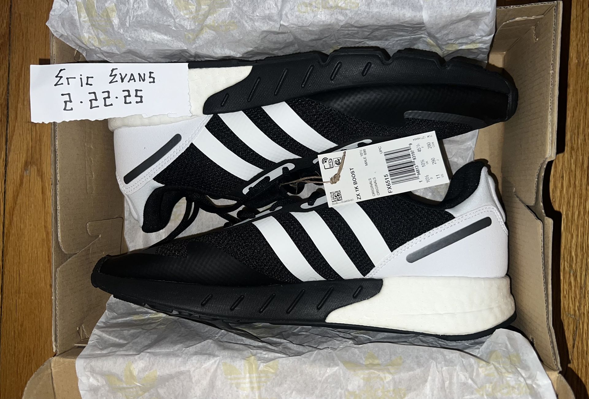 Adidas ZX 1K Boost (black/white/silver) Size 11