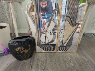 Vintage Hollywood Regency mirrors and vase