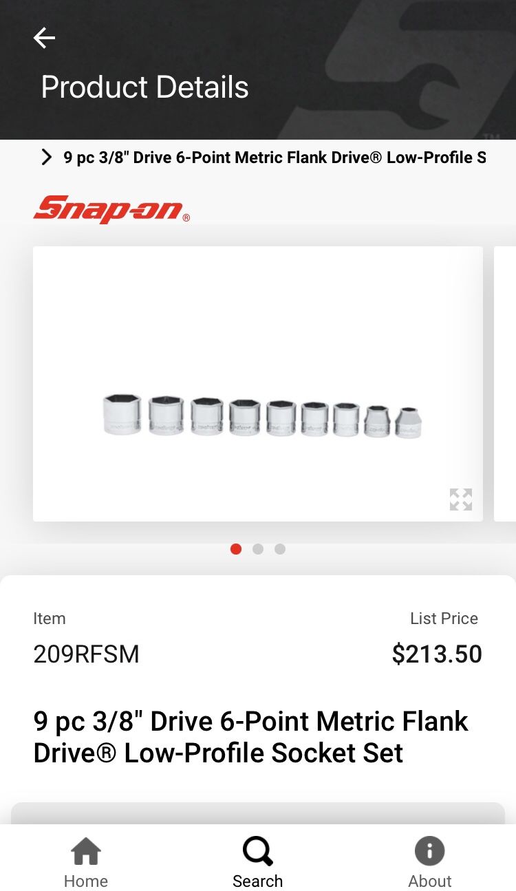 Snap On Low Profile Chrome Sockets 3/8