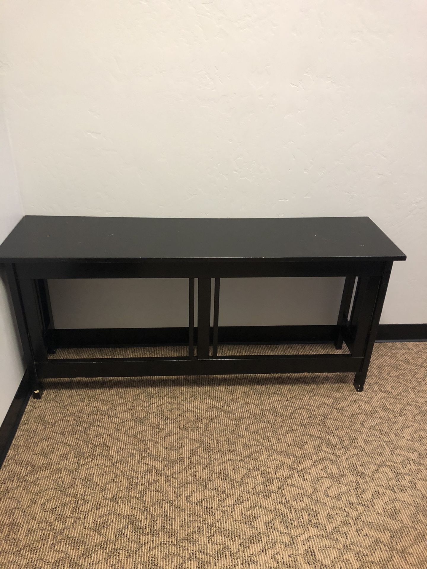 Black sofa table- 57 in long - 16 inches deep- 26 inches high