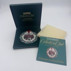 Longaberger Hometown Christmas Collectors Club Holiday Ornament 1996 Vintage NIB