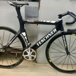 Teschner Carbon Fiber Track Pro Bike Bicycle Specialized Velodrome Racing Lightweight Aerodynamic Handlebar Frame Wheel Tire 53cm Size