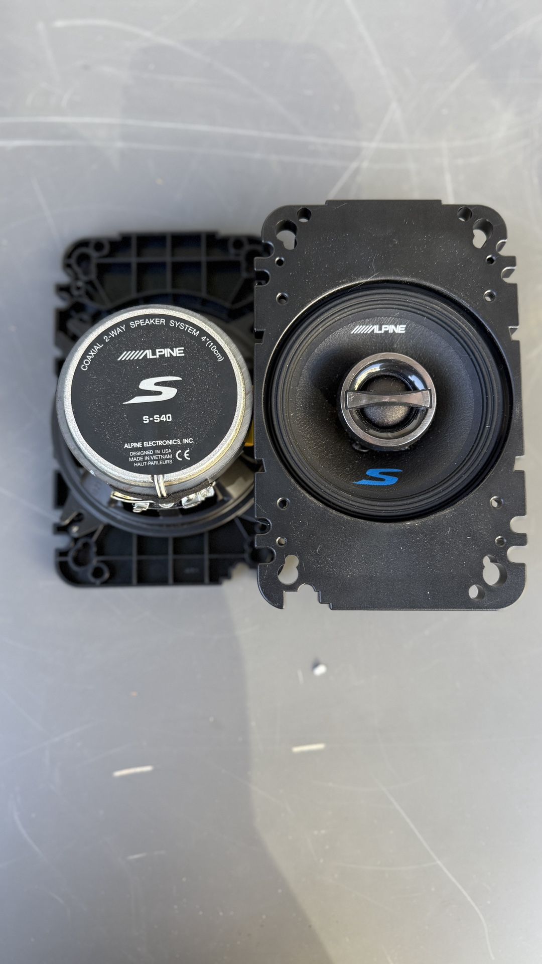 Alpine S-S40 4” 2-Way Coaxial Car Speakers 45W RMS 140W Max - S Series