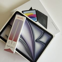 Apple IPad Air 11” ( M2 chip / 2024 Model) 128GB  with pen, keyboard case & Accessories 