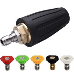 Turbo Nozzle for Pressure Washer, Rotating Nozzle and 5 Tips, 1/4 Inch Quick Connect, 3600 PSI, Orifice 2.5v