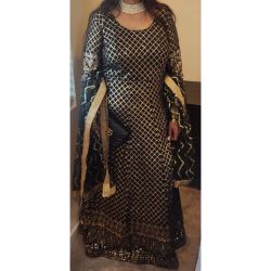 Black & Gold Indian Gown – Size XL – $90 OBO