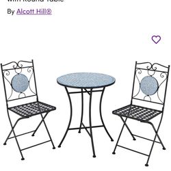 Arlynne 2 - Person Metal Patio Dining Set with Round Table