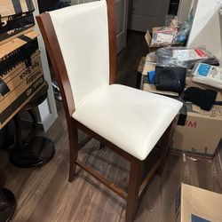 Leather Cherrywood Bar Stool