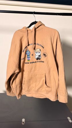 Never Change Company Grand World Systems Graphic Hoodie Tan 2XL