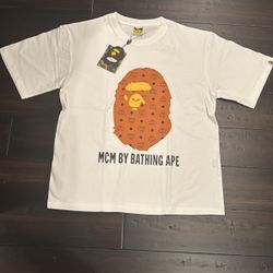 White MCM Bathing Ape Tee