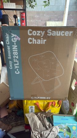 Brand New Cozy Saucer Chair - Gray - Foldable