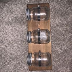 Mason jar shelf Wall Organizer