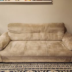 PENDING - Beige Microfiber Couch