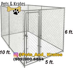 NEW! 10ft x 5ft x 6 ft  Chain Link Boxed Dog Kennel