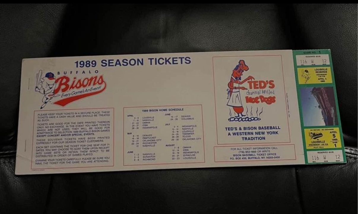 Buffalo Bisons 1989 Complete Season Ticket Book