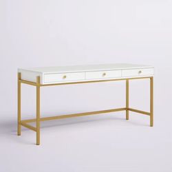 White And Gold Writing Desk