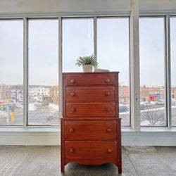 Vintage Traditional Classic Midcentury Modern Minimalist Brown Wood Dresser Chest Of Draws (🚚 Free Delivery)